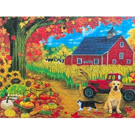 Fall Puzzles 500 Pieces - Jigsaw Puzzles for Adults - Pumpkin Harvest in Autumn