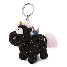 NICI Keyring Unicorn Rainbow Yin 10 cm, Black/Multi-Coloured