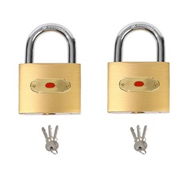 RICHSUM 2 Pack Small Padlock with Keys - Mini Key Padlock for Gym Locker, Travel Bags, Cabinets, Doors (40mm)