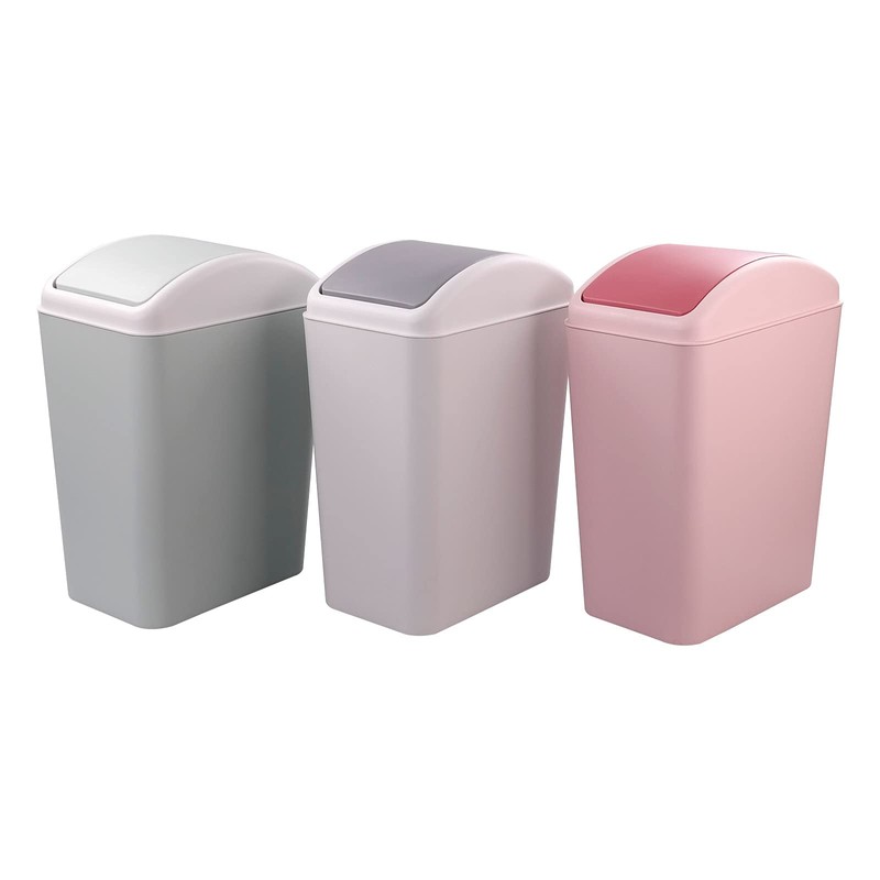 Ggbin 16 L Plastic Trash Cans with Swing Lid, Garbage