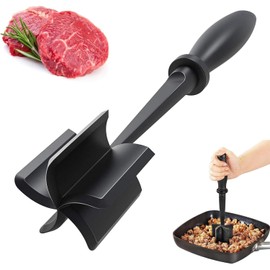 Mince Masher, Versatile High-Temp Heat-Resistant Hamburger Meat Chopper, Non-Stick Mince Meat Masher Shredder for Ground Turkey/Beef/Hamburger Meat, Nylon Utensil Cookware