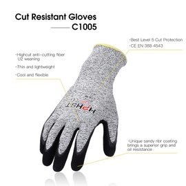 [HPHST] Grade 5 Anti-Cut Gloves, Protective Work Gloves, Smart Touch 2 Sets (XL)