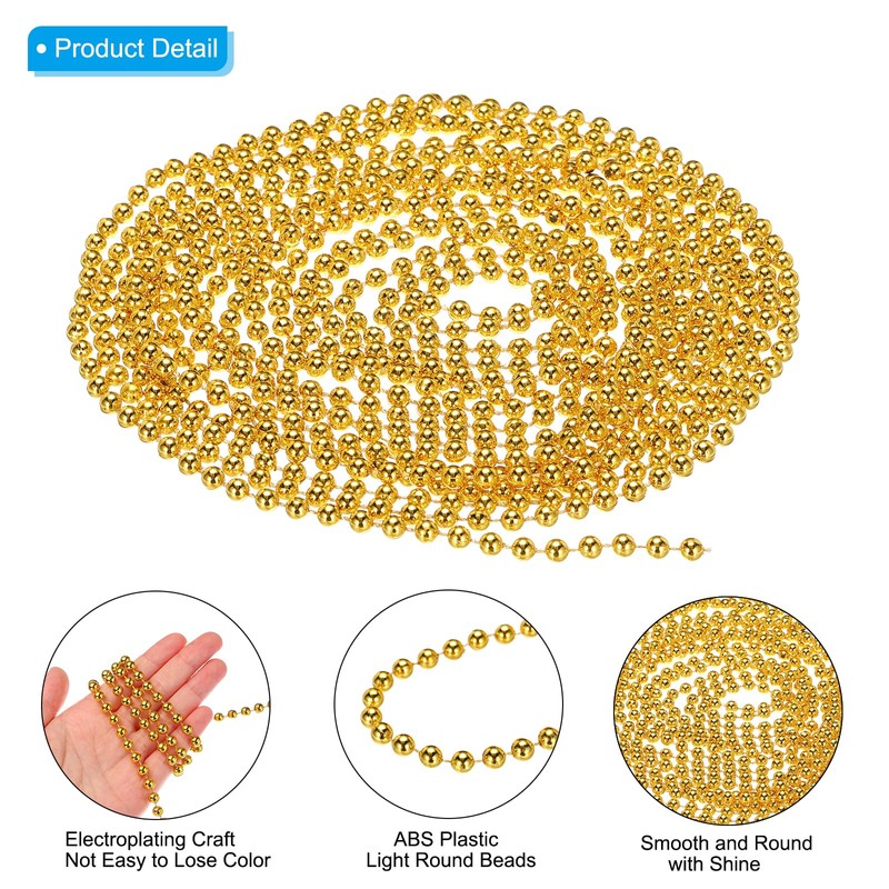 PATIKIL 6mm 16.4ft Pearl Beads Garland Diamond Bead Strand DIY