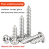 Qrity 100PCS M4x10mm Self Tapping Screw, Torx Pan Head Screws,
