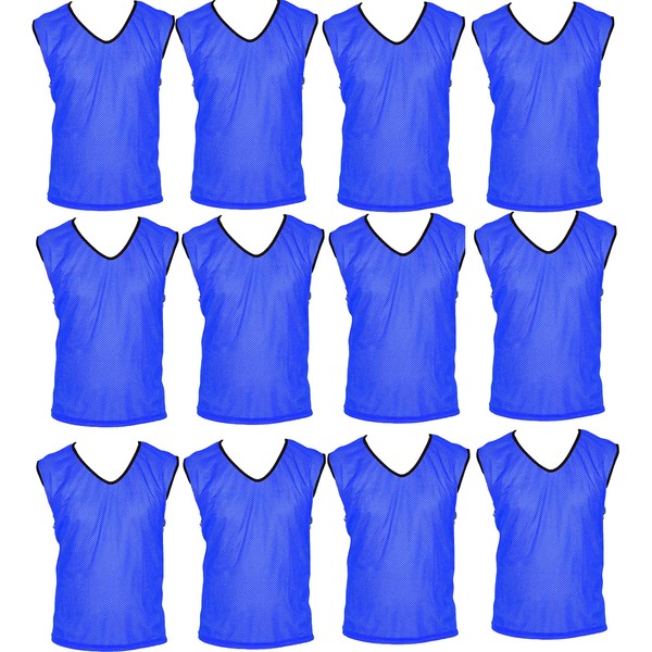GSI - Baberos de entrenamiento deportivo de malla, pinnies, chalecos para fútbol, baloncesto, fútbol, voleibol y otros juegos de equipo, Azul, Grande