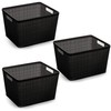 BINO Woven Plastic Storage Basket (Black, 5PK- XS)