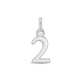 925 Sterling Silver Small Polished Number Two Charm For Little Girls Charm Bracelet - Sweet Special Event Year Charm For Little Girls and Preteens - Adorable Birthday Charms For Teen Girls