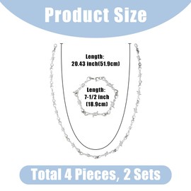 SUPERFINDINGS 4 Pieces Unique Thorn Necklace Punk Style Black Silver Thorn Choker Necklaces Gothic Barbed Wire Chain Necklace Hiphop Rock Birthday Jewellery Gifts, Alloy Steel, No Gemstone