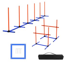 mioule Dog Agility Training Equipment, Backyard Course Set with Adjustable High Hurdles