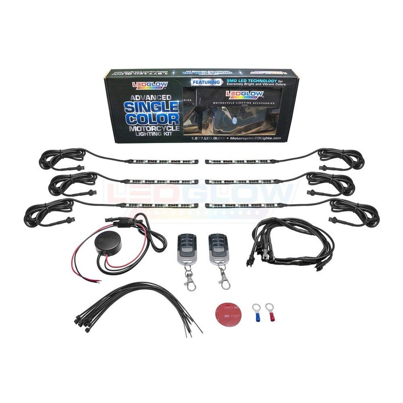 LEDGlow 6pc Advanced White LED Motorcycle Accent Neon Underglow Lighting