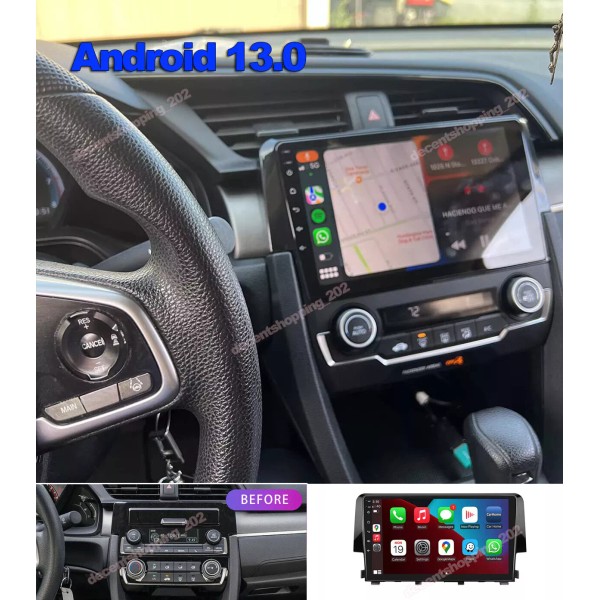 Autoparts-CCWD Android 13 Carplay Stereo For Honda Civic 2016 2017