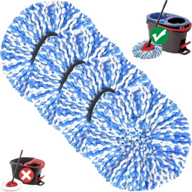 Spin Mop - Cabezal de repuesto compatible con O-Cedar de 2 tanques, sistema dual RinseClean, recambio de trapeador de microfibra para cabezal de...   