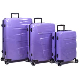 Dejuno Lumos Hardside Expandable Spinner Luggage, Lavender, 3-Piece Set