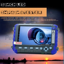 Professional CCTV Tester IV8C 5 Inch 8MP AHD TVI 4MP CVI CVBS Security Camera Tester HD Coaxial Tester Video Monitor with PTZ Controller UTP Cable Test DC 12V Output