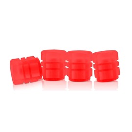 Ferianl 4PCS Fluorescent Tire Valve Caps, Luminous Wheel Valve Cover, Auto Corrosion Resistant Vehicle Air Stem Covers, Car Decor Accessories, Universal for SUV, Truck, RV (Red)