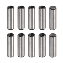 sourcing map Pack of 10 M4 Female Thread Dowel Pin 6 x 20 mm Chamfering Flat Carbon Steel Cylindrical Pen Bed Bookshelf Metal Devices Industrial Pins