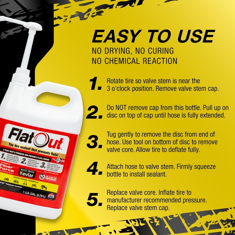 Flat Out Tire Sealant Sportsman Formula - Prevent Flat Tires