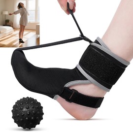 Plantar Fasciitis Night Splint Socks with Massage Ball for Tendonitis, Achilles, Foot Drop, Heel Pain Foot Splint, Adjustable Plantar Fasciitis Brace for women & men, Recover While You Rest and Sleep