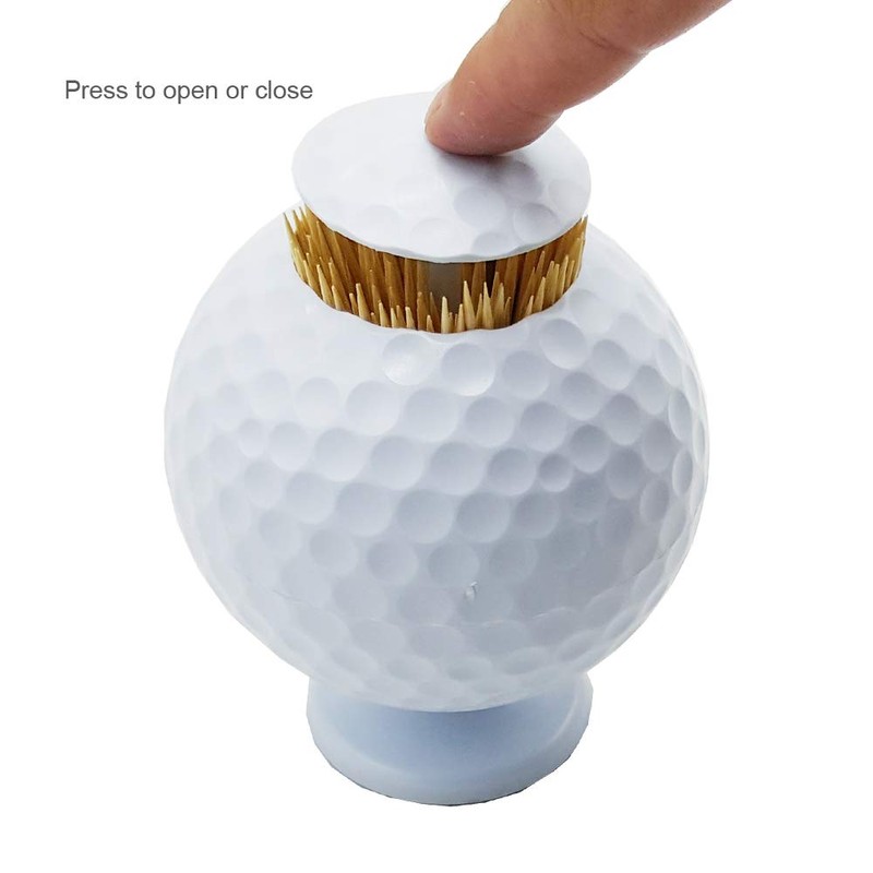 Seadream Golf Ball Automatic Toothpick Holder Box Bucket Pop-up Novelty