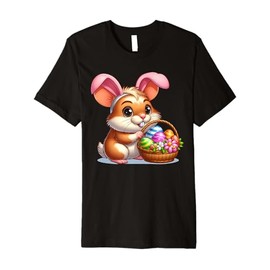 Cute Bunny Ear Hamster Easter Eggs Owner Kids Girls Boys Premium T-Shirt