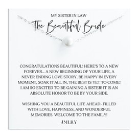 JMRLY Sister in Law Wedding Gift for Bride to Be | Pearl Necklace 925 Sterling Silver | Includes Gift Packaging
