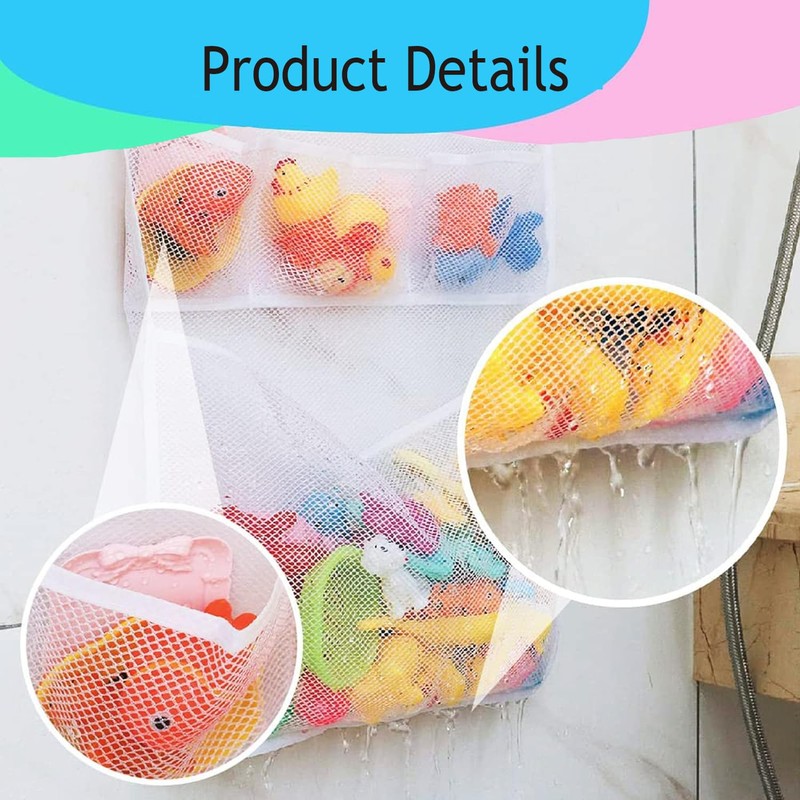 AUMA Bath Toy Storage -Bath Toy Organiser Mesh Bath Toy