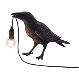 Generic Raven Decor Crow Lamp Bird Desk Lamp Creative Animal Styling Light Bedroom Bedside Wall Sconce lamp Light Decoration - Black Table lamp
