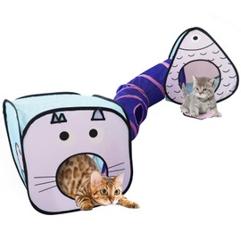 Cat Tunnels for Indoor cat, cat Play Tunnels and Hiding passages, Triangular and Square Shaped Hiding Place for Indoor and Outdoor, Suitable for Kittens, Puppies, Minks, Rabbits