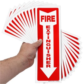 iSYFIX Fire Extinguisher Reflective Sticker Sign – 12 Pack 4x12 – Premium Self-Adhesive Vinyl, Laminated for Ultimate UV, Weather, Scratch, Water and Fade Resistance, Indoor and Outdoor
