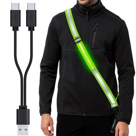 Coorattyes Reflective Belt Sash,LED Reflective Belt,Reflective Sash for Walking at Night,Adjustable Night Walking Safety Gear for Running Jogging Cycling Walking
