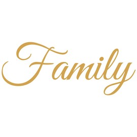 Family Decal | Large Wall Quotes Sticker (22 x 9 inches) | Vinyl Wall Art Letters | Home Accent and Decor Quote Saying | Removable Large Word Lettering for Living Room Dining Room Kitchen (Gold)