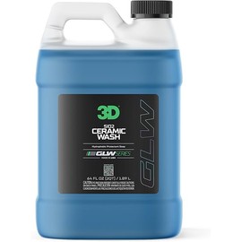 3D SiO2 Ceramic Wash and Wax Soap, GLW Series | Hyper-Glide Hydrophobic Formula | Ultimate Dirt & Contaminant Eliminator | Protects Paint | DIY Car Detailing | 64 oz