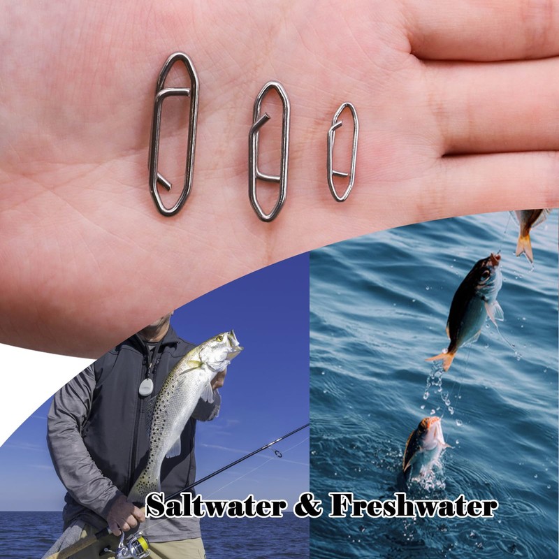 9KM DWLIFE Power Fishing Clips 50Pcs Stainless Steel Quick Change