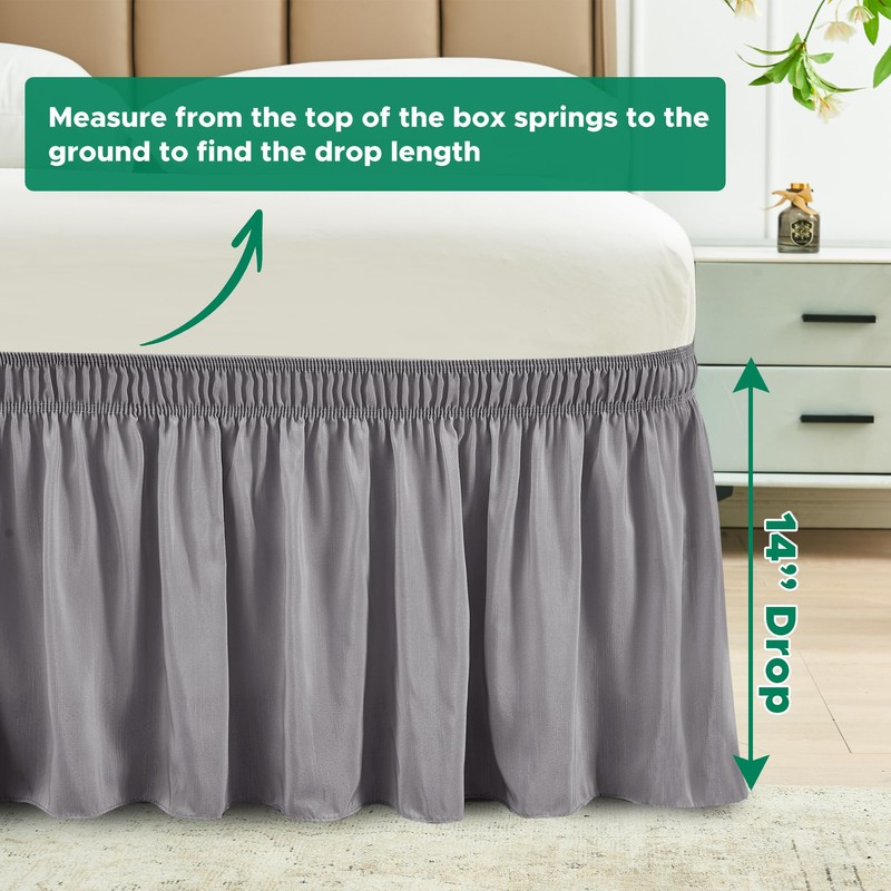 Biscaynebay Wrap Around Bed Skirts for Twin & Twin XL