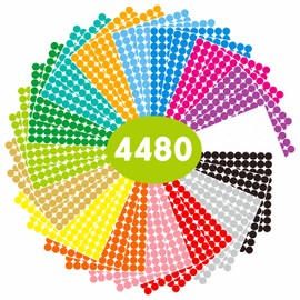 4480 PCS 3/4" Round Polka Circle Dot Sticker Labels Mega Bundle in Assorted 16 Colors