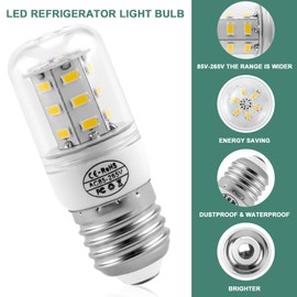 AMI PARTS 2PACK 5304511738 Light Bulb Refrigerator 3.5w (110V-240V Warm Light) LED kei d34l Replacement Light Bulb Refrigerator 458444 5304511738,PS12364857,AP6278388