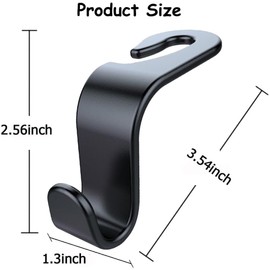 Auto Kopfstützen Haken, Universal Autositz Rückenlehnen Haken, Auto Rücksitz Kopfstütze Halter Schwarz （4 Stück） (Pure Black)