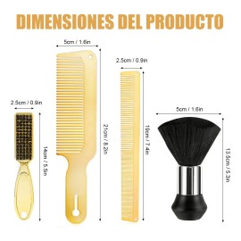 4 Piezas Peine De Acero Inoxidable Para Barbería