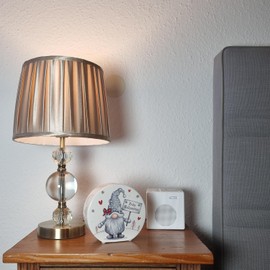 Cute Christmas Gnome with Sign Money Box - Merry Christmas Perfect Decoration Winter Gnome with Grey Hat White Dots Red Detail - Original Christmas Money Box