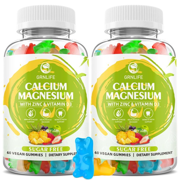 GrnLife Calcium Magnesium Zinc Supplement with Vitamin D3, Sugar Free