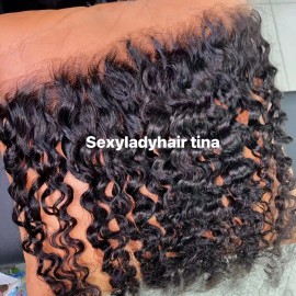 13x4 13x6 HD Lace Frontal Raw Vietnamese Hair Glueless Lace Front Closure Full Cuticle Aligned 2*6 4*4 5*5 6*6 Human Hair HDLacecolor: Burmese Curl, stretched length: 20inches, toupee size: HD 5x5