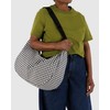 BAGGU Large Nylon Crescent Bag - Black & White Gingham