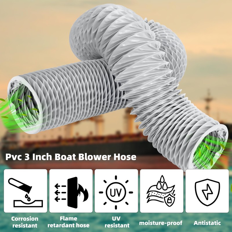 UCandy 10 Ft Marine Blower Hose Replacement, Boat Vent Bilge