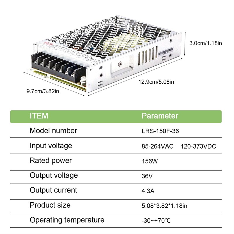 FerroFab LRS-150F-36 36V 4.2A 150W AC-DC Single Output Switching Power