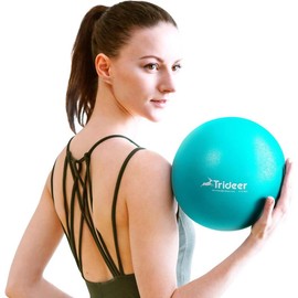 9 Inch Core Ball, Small Exercise Ball With Exercise Guide Barre Ball Mini Yoga Ball For Pilates, Yoga, Core Training, Physical Therapy, Balance, Stability, Stretching - Color: ‎Turkis
