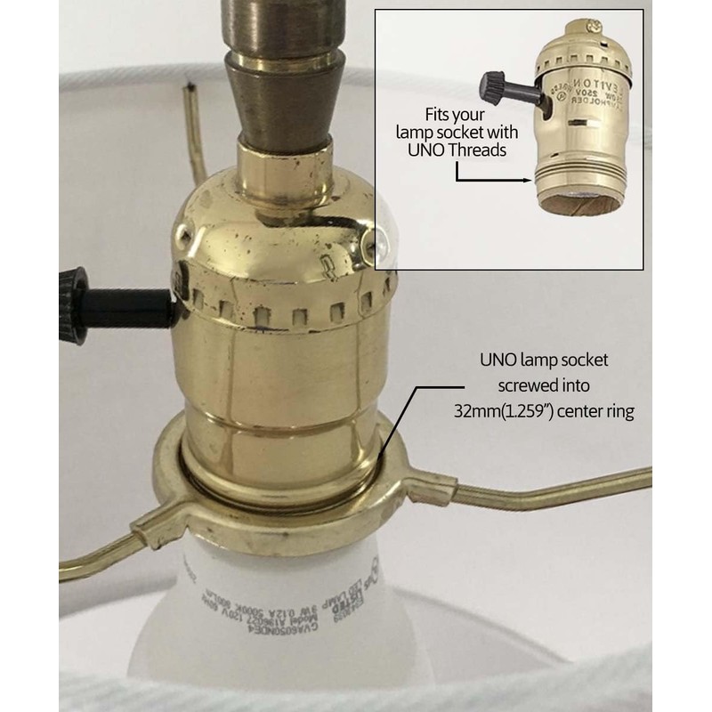 6x12x8 Threaded UNO Downbridge Lampshade White - Perfect for DownBridge