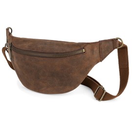 Berliner Bags Vintage Leather Bum Bag Kai Fanny Pack for Men and Women, erdfarben, Earth XL