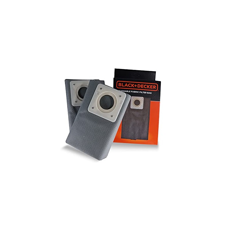 Black+Decker, Washable Fabric Filter Bag, Fabric, Grey