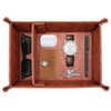 Diakey Leather Valet Tray for Men, 2 Slots Nightstand Organizer