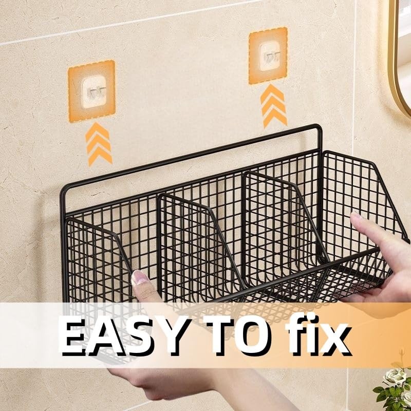 XGVIEGZ Hanging Wire Fruit Basket with Adhesive Hooks, Hanging Fruit
